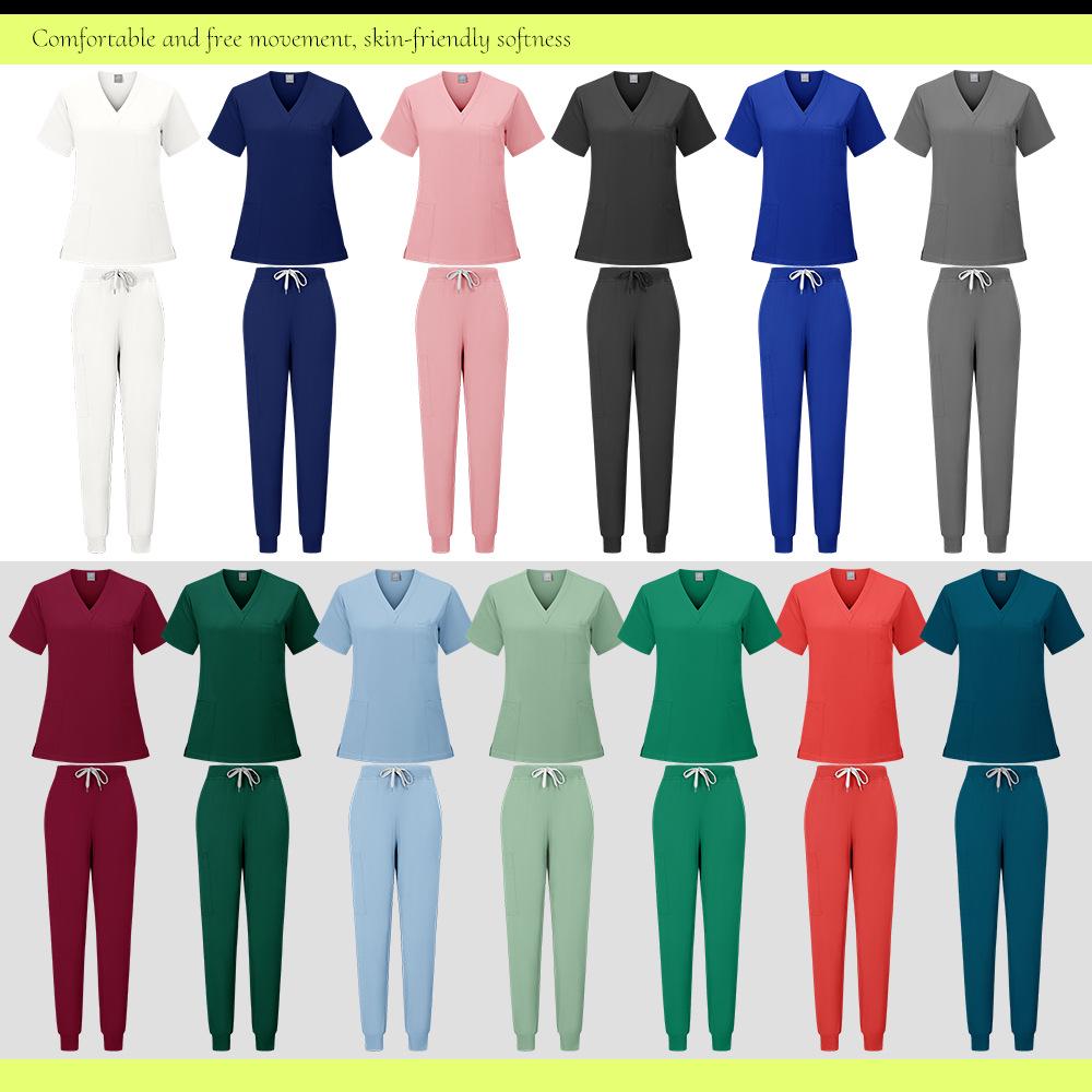 Ready-To-Ship: TEM Women's Scrub Set - 13 Colors, Four-Way Stretch, Short Sleeve, Long Pants