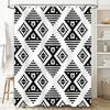 Modern Geometric Black White Shower Curtain Waterproof Home Decor Customizable Size Available In Various Colors.