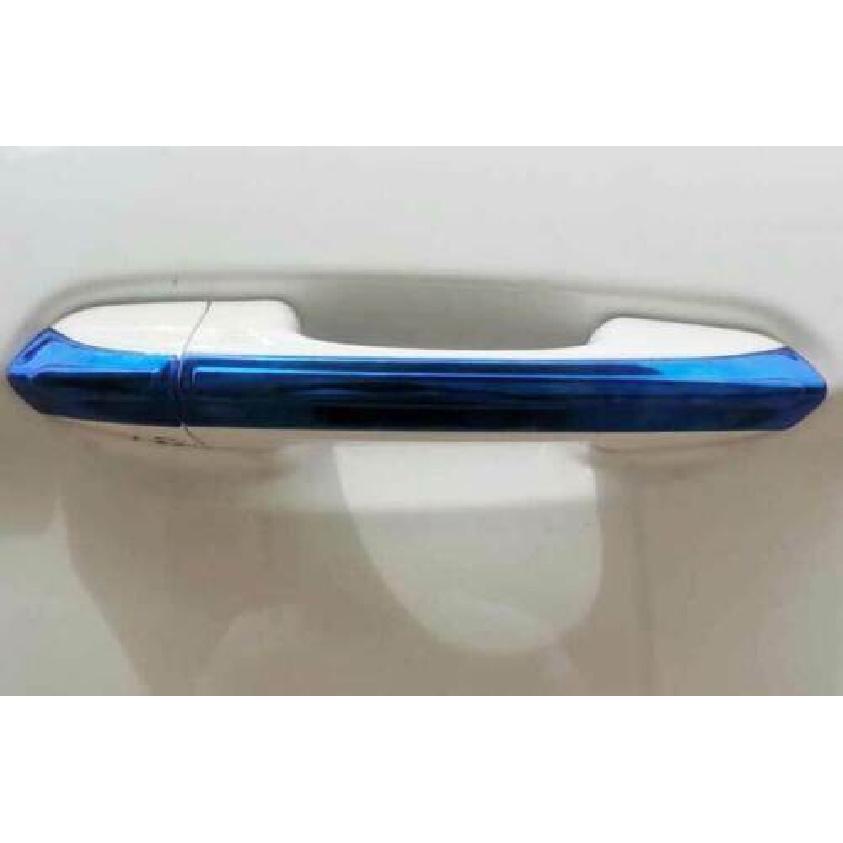 Sports Side Smart Door Handle 8PCS Blue Steel For Ford Edge 2015- Cover Trim
