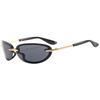Hong Kong Style Oval Retro Sunglasses Street Photography Vacation Trimmed Sunglasses Women'S Glasses