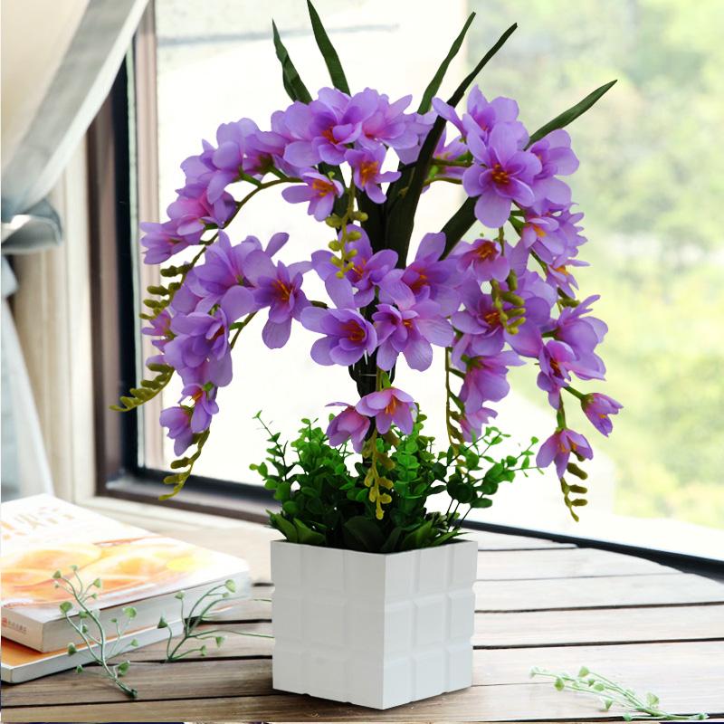 Artificial flower Phalaenopsis Vase set Fake flower plastic Home living room decoration Indoor bonsai farmhouse decor christmas