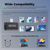 BOYA Android Smartphone Drahtloses Ansteckmikrofon mit Magnetischer Drahtloser 48kHz HD-Sound Omnidirektionales Rauschen Sofort Bis zu 15 Stunden Akkulaufzeit