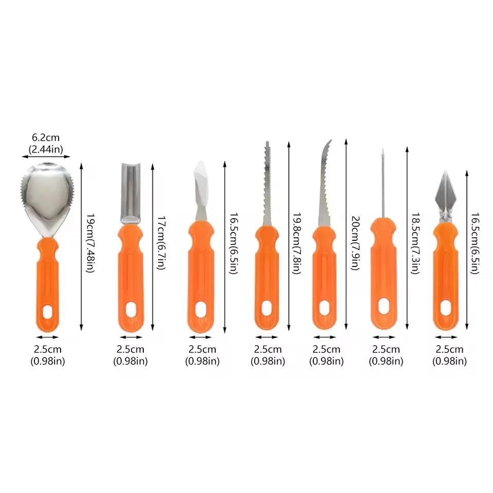 7 stk Halloween Gresskar Utskjæringssett Verktøy Gresskar Utskjæringskniv Voksne Gresskar Skjæreutstyr Gravering Kjøkken Skjæreverktøy