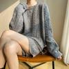 2022 Fall/Winter Women's 100% Wool Casual Knit Sweater & Cashmere Sweatshirt Set