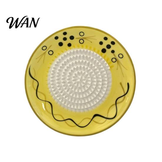Garlic Paste Maker Ceramic Grater Bowl, Multifunctional Ginger Mincer Plate Multi-functional Prep Station for Food, Spanish Tomato Roaster Dish,