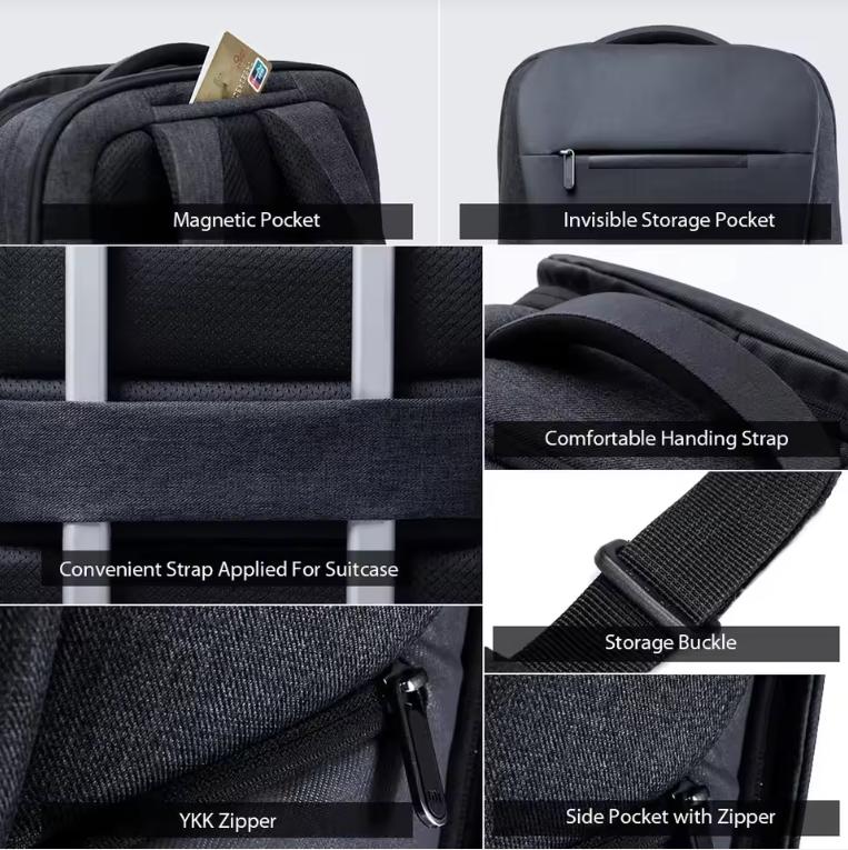 New Xiaomi Business Travel Backpacks 1/2 Waterproof Open Bag 26L Big Capacity For 15.6Inch School Office Smart Laptop Bag