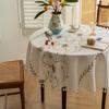 Tablecloth Fabric Cotton And Linen Small Fresh Waterproof Tablecloth High-End Embroidery Dining Table Cloth Round Table Coffee Table Cloth Tablecloth
