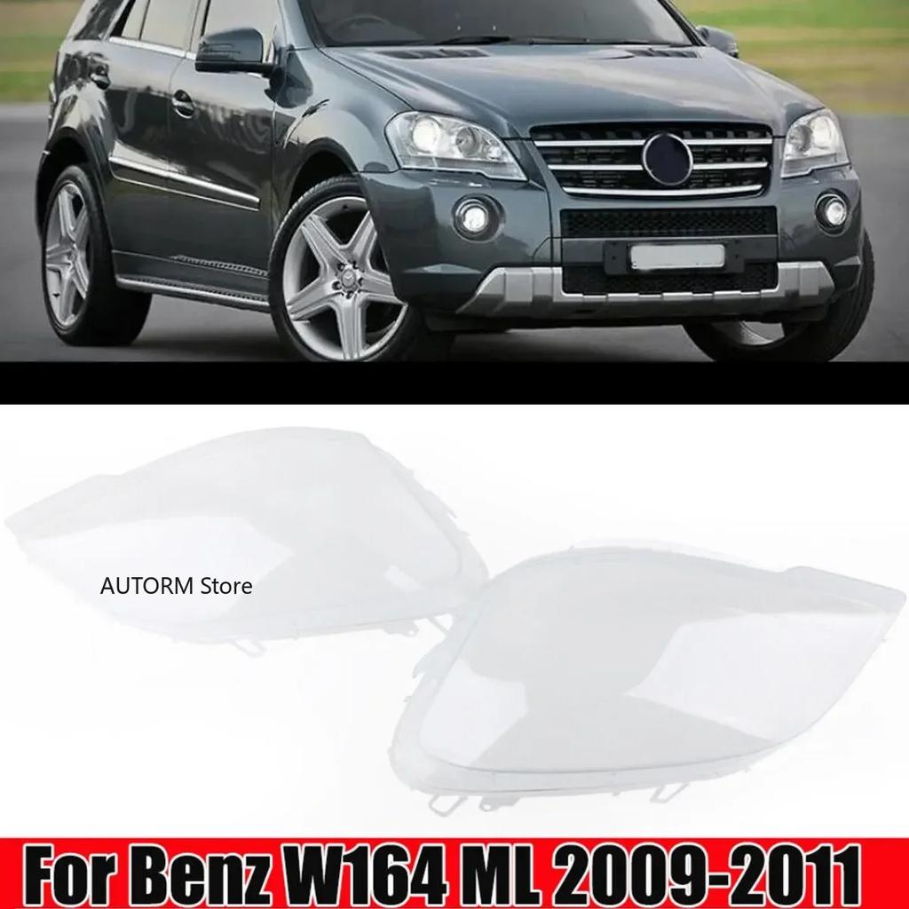 MUV5  Pair Headlight Cover For Mercedes Benz ML-Class W164 2009 2010 2011 Car Side Headlight Clear Lens Cover Lampshade Shell Cover