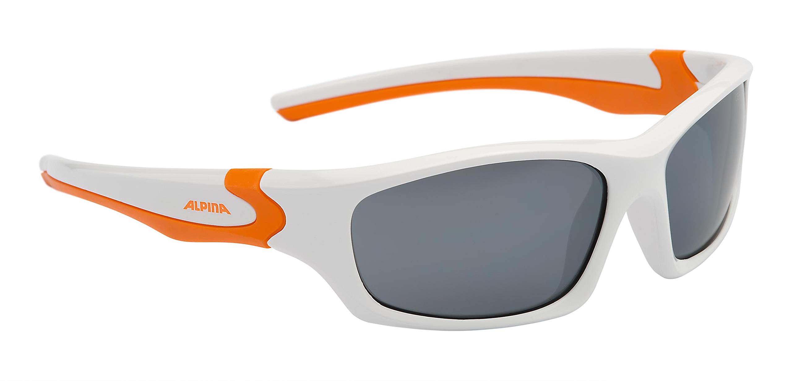 

ALPINA FLEXXY TEEN Sports Sunglasses with UV Protection and a Flexible Kids Soft, Frame, White/Orange
