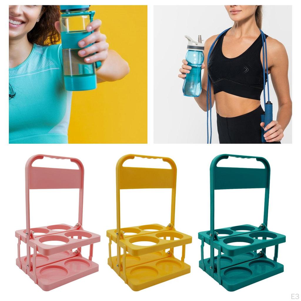Bottle Holder, Carrier Basket with Handle, Foldable Basket, Handy Drink Stand