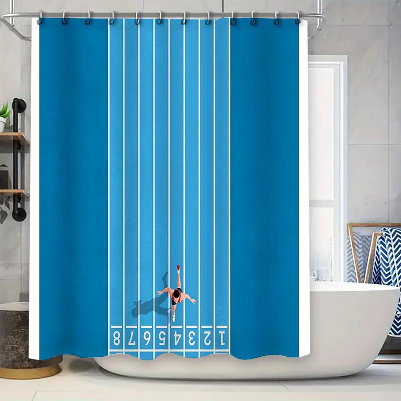 

Ocean Wave Shower Curtain Sea Beach Pattern Waterproof Bathroom Decor Coastal Vibes Teal Blue Tropical Home Textile Room Divider 90x180cm