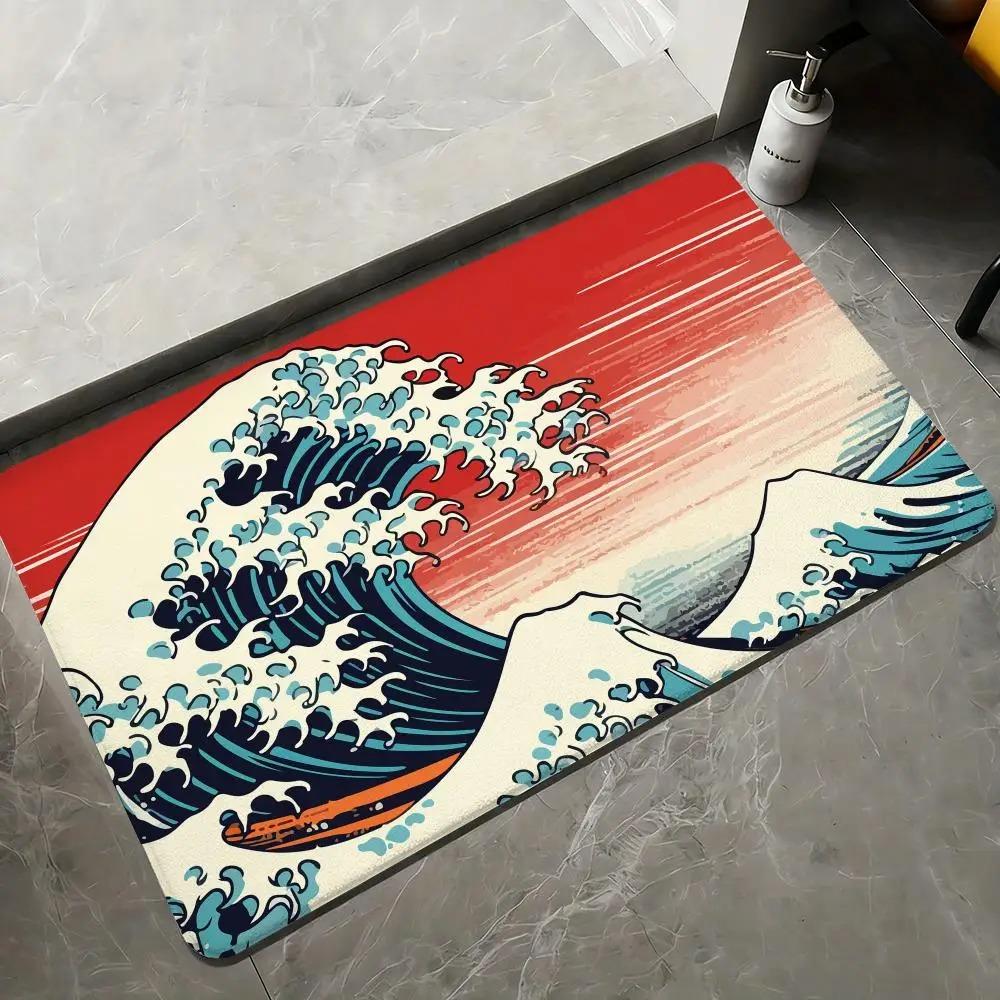 Japanese Style Floor Carpet Dirt Resistant Home Decorative Rug Indoor Outdoor Entrance Mat Foot Mats for Living Room Bedroom