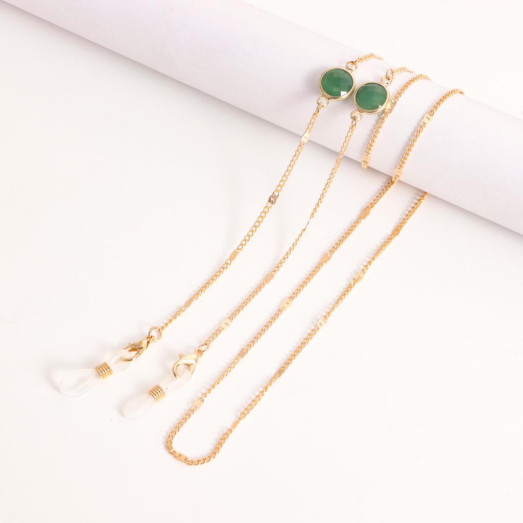European and American masks hanging chain glasses chain imitation pearl mask chain color zircon metal glasses chain