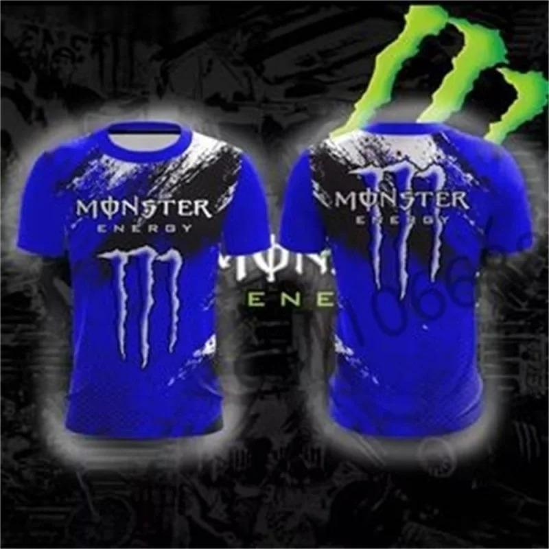 

Чоловіча спортивна футболка з 3D-принтом Monster Energy для тренувань на свіжому повітрі, відпочинку та повсякденного спорту, з коротким рукавом L
