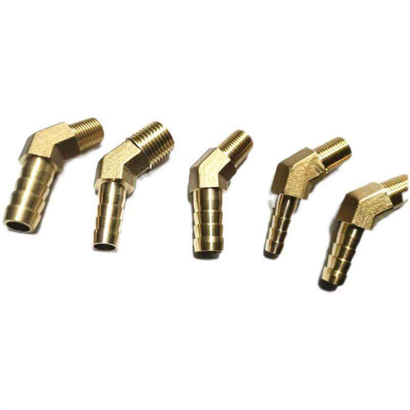 1/8" 1/4" 1/2" BSP Außengewinde Drehen zu 8 10 12 20 mm Schlauchtülle Schwanz Messing 45 Grad Winkel Rohrfitting Verbinder Haus Garten
