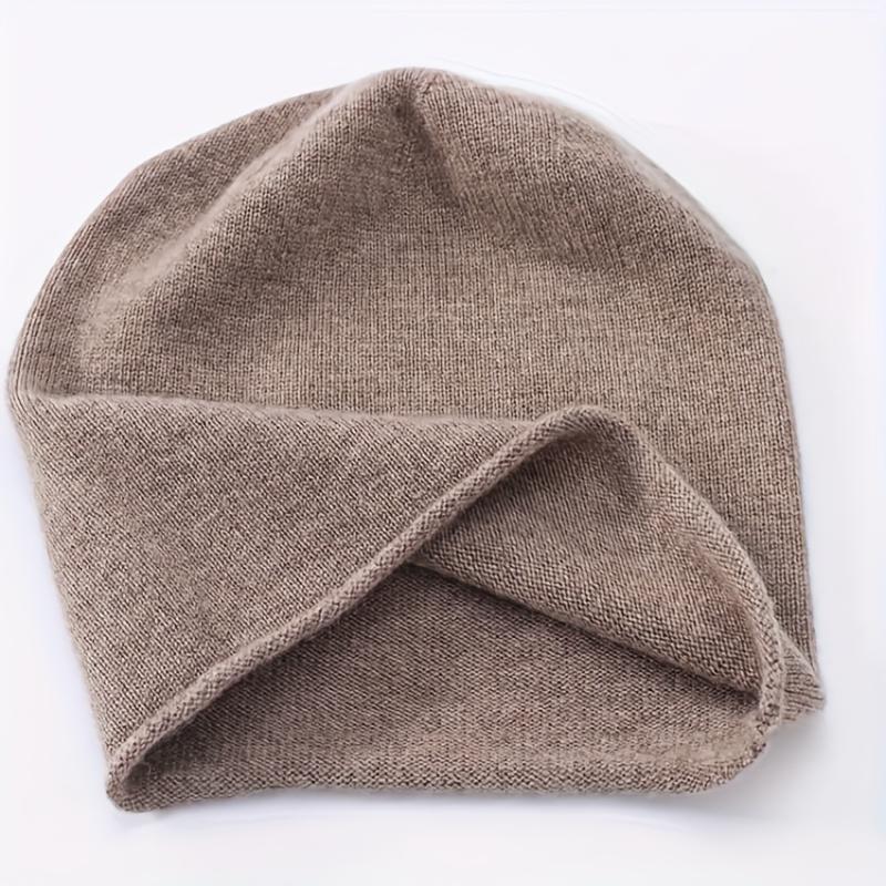 Luxury Cashmere Wool Beanie Hat - Unisex Winter for & Women, Soft Warm Roll-Over Brim, Casual & Costume Wear,Durable Fiber