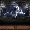 Space Astronaut Cosmos Planet Earth Scenery 5 Piece Five Panel Wall Canvas Print Modern Art Poster Home Decor Gift For Him For Her