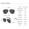 Oversized Pilot Sunglasses Men Trendy Fashion Vintage Rimless Brand Sun Glasses Women Outdoor Male Driving UV400 Eyewear