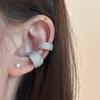 Xiaomi Women's Silver Color Stainless Steel Clip-on Earring, Multiple Rows, Fully Inlaid with Zircon, Faux Piercing,