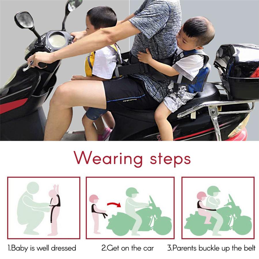 Children Motorcycle Safety Adjustable Seat Belt Electric Vehicle Safety Strap For Kids Fixed Safety Harness