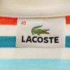 Lacoste Made In Japan Border Pattern Short Sleeve Polo Shirt 40 Fawn Women Used