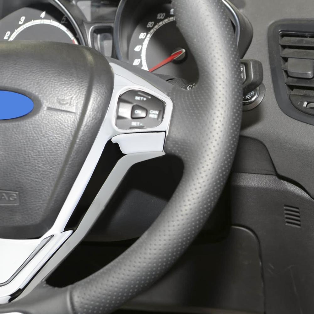 For Ford New Fiesta MK7 Ecosport Figo B-MAX KA+ Steering Wheel Cover Trim Decorative Refit Sticker Car Accessories