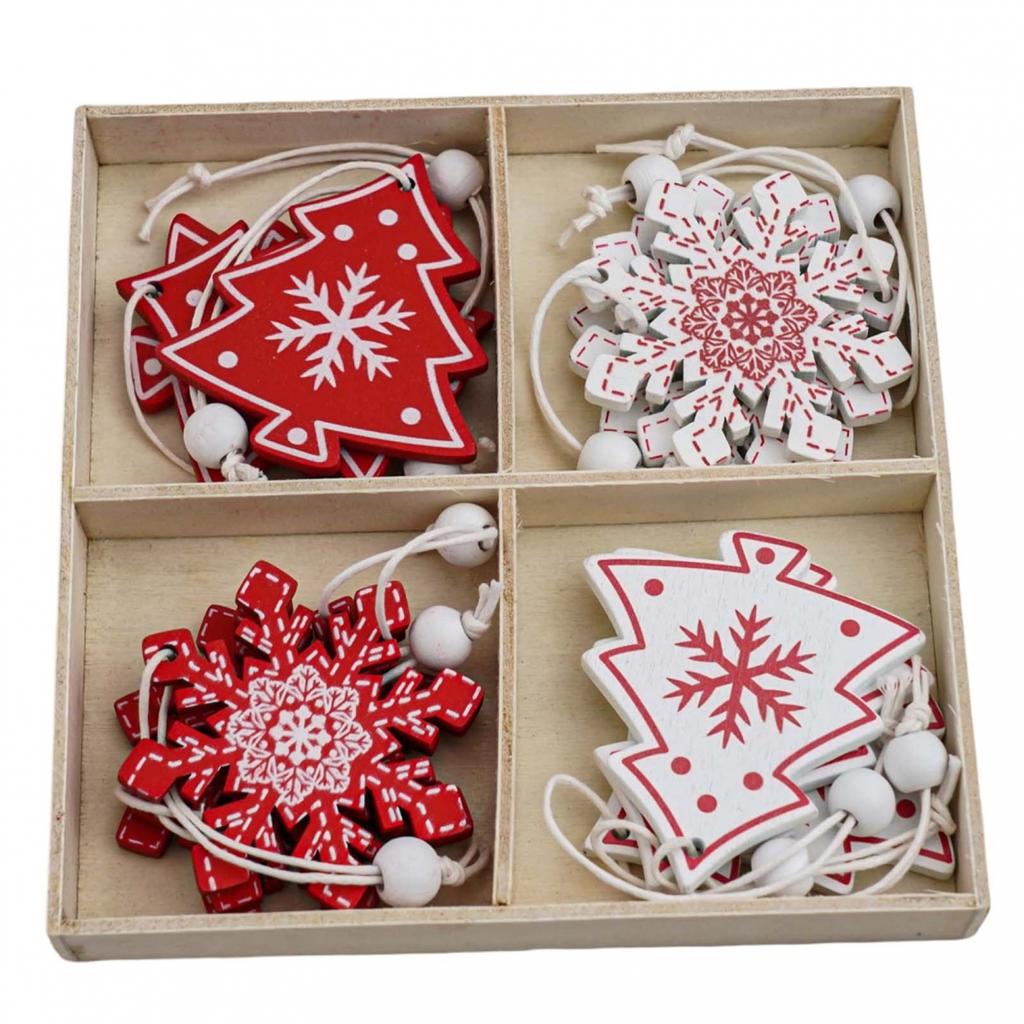 Weihnachtsbaumschmuck Rot und Weiß Weihnachtsbaumschmuck