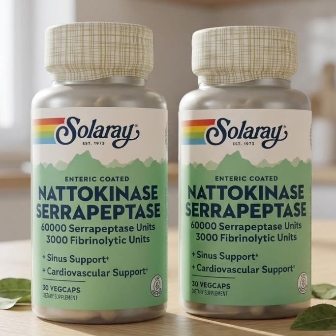 Solaray Nattokinase Serrapeptase VegCap (30 Tablets)