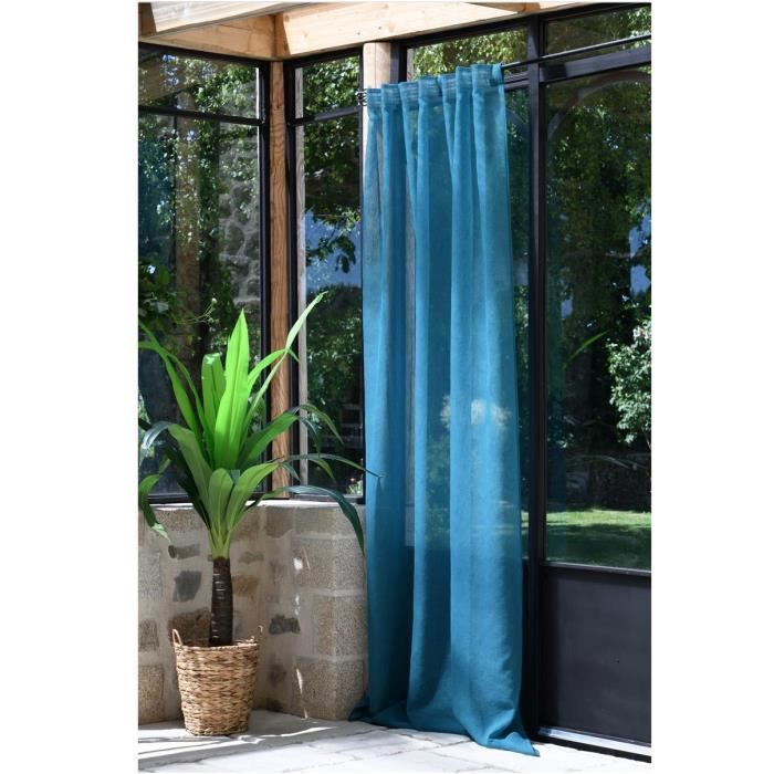 Voilage - Derbie - Uni Canard - 140 x 260 cm - 100% Polyester - Galon Fronceur