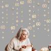 Champagne Gold 60th Birthday Decorations Number 60 Circle Dot Star Garland Metallic Streamer Banner for Women Mens Cheers to 60 Years Old Birthday