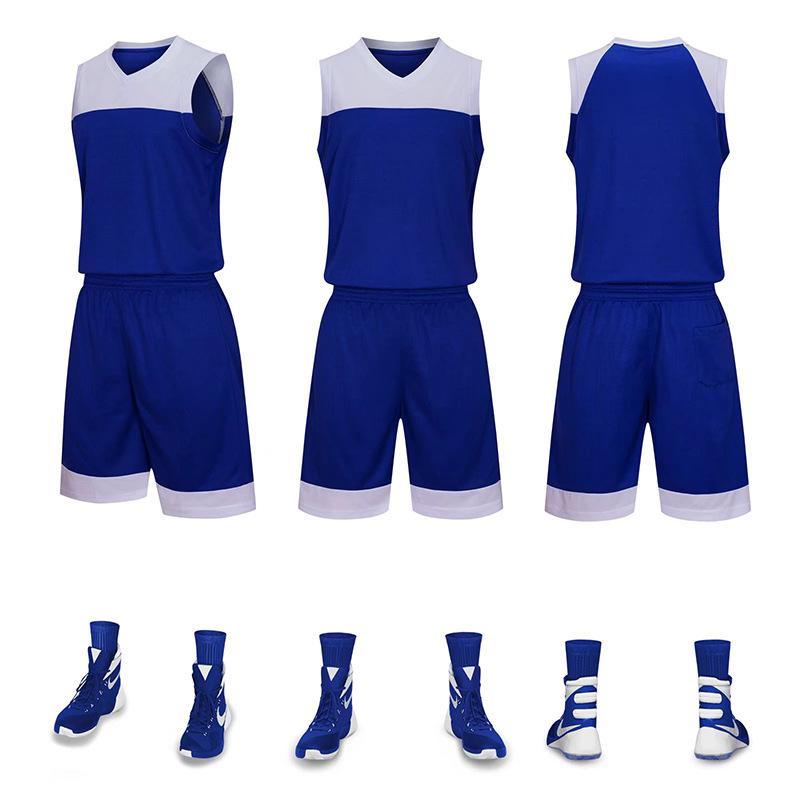 Men's Reversible Basketball Uniform Set - Printed Team Jersey & Shorts