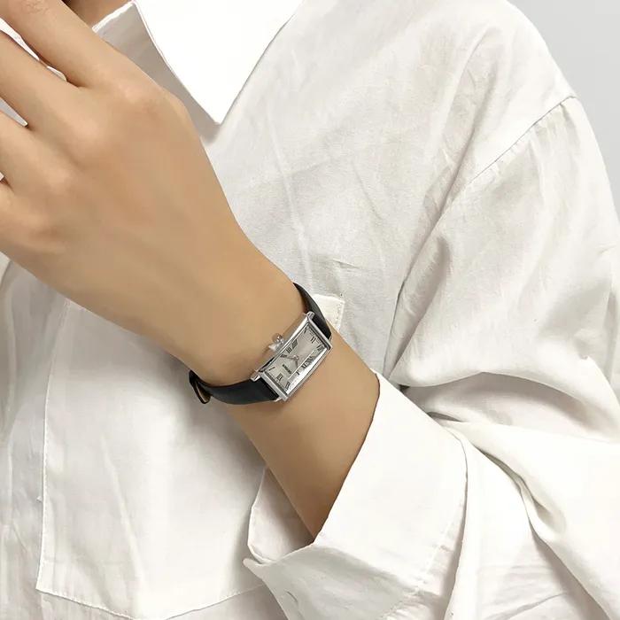 Square Leather Watch GE8060WTBK