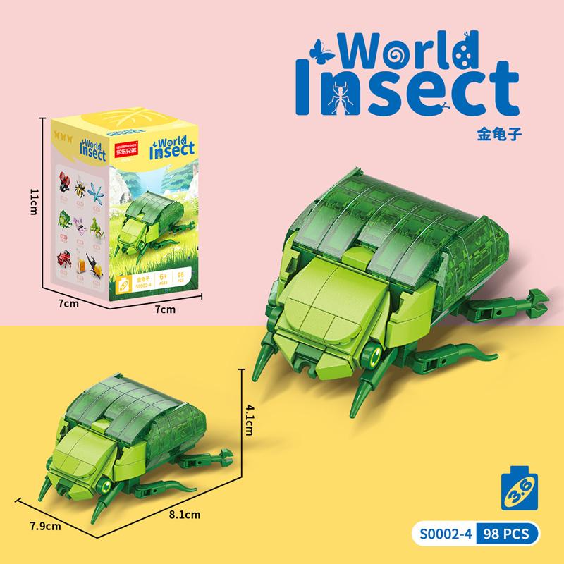 Non-Toxic Educational Insect Building Block Set - Bee & Butterfly Small Particle Models Early Learning Toy Gift For Kids