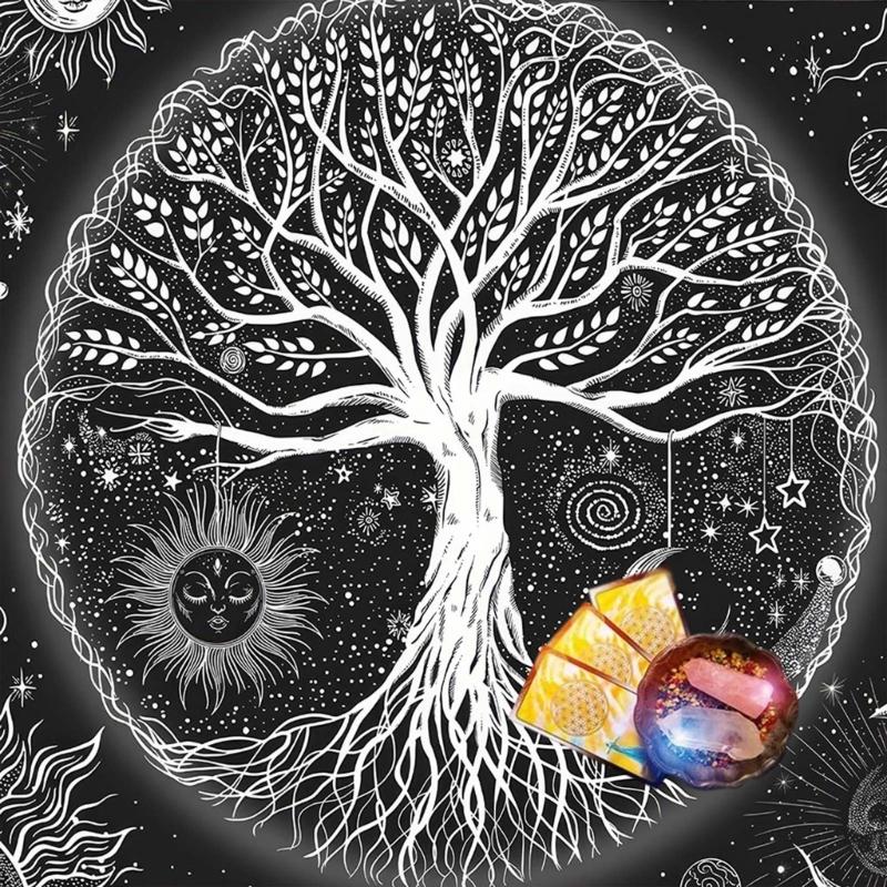 Altar Cloth Tarot Mat Table Cloth Witchcraft Square Alter Wiccan Spiritual Alter Cloth Life Tree 50x50cm/75x75cm