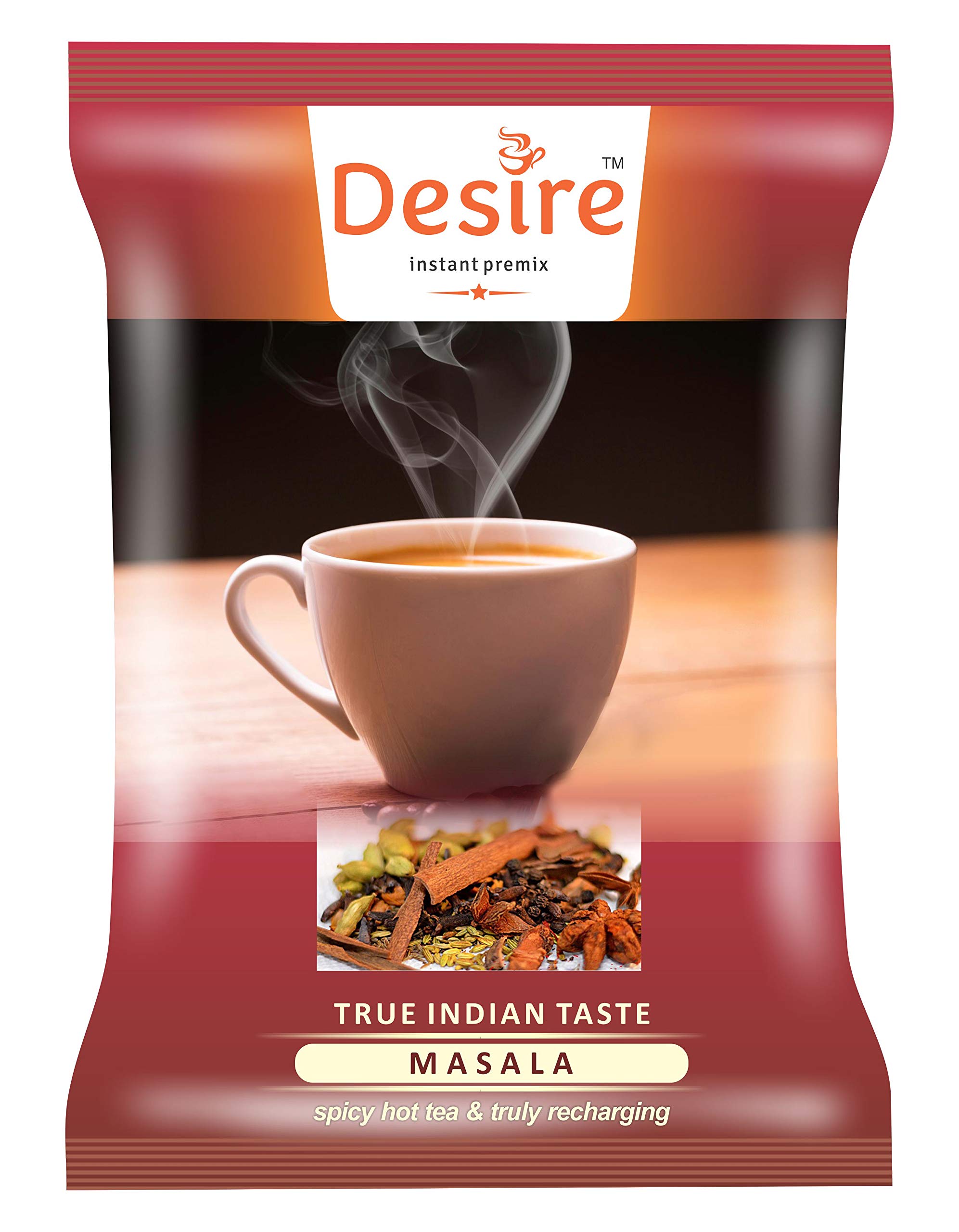 Desire Instant Premix Masala Tea Powder 500gm | Instant Tea Premix for Kadak Chai, Masala Chai, Tea Powder for Vending Machine | 40 Cups in