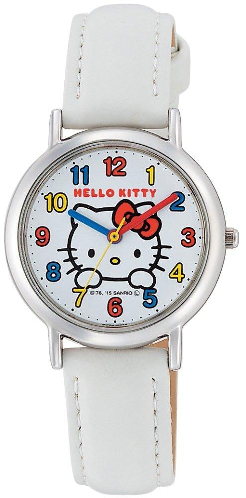

[Citizen Q&Q] Часы аналоговые Hello Kitty с водонепроницаемым кожаным ремешком HK15-001 женские белые