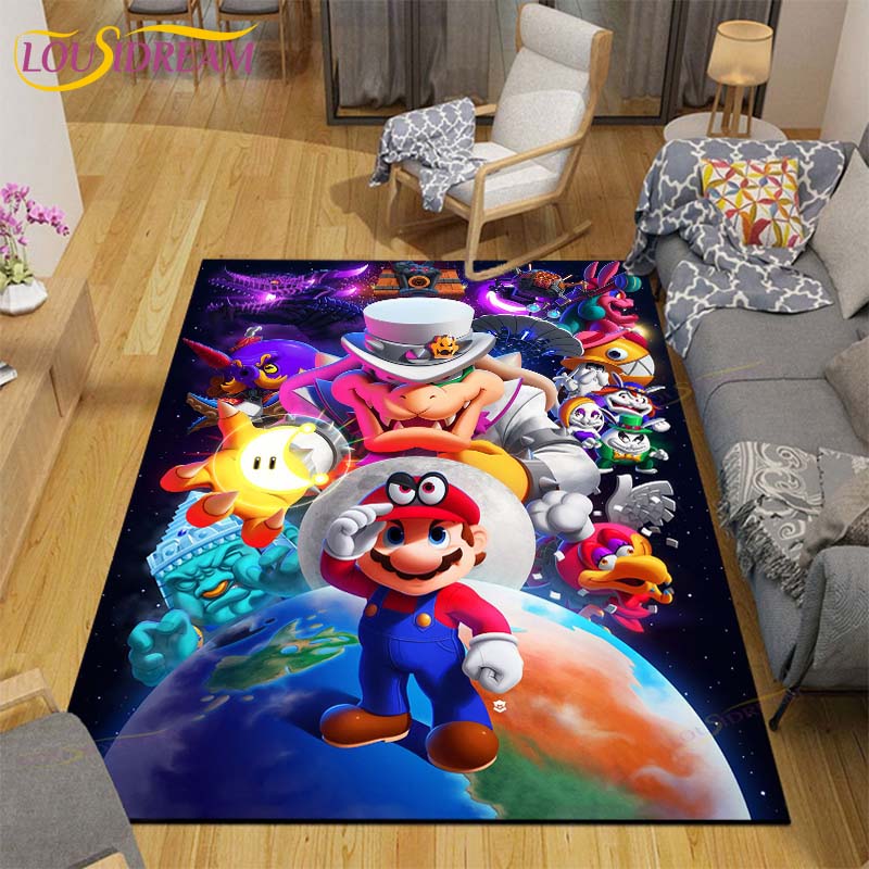Mario Bros Anime Teppich Wohnzimmer Schlafzimmer Nachttisch Matte Japanisches Arbeitszimmer Computer Stuhl Home Fashion Bodenmatte Bereich Teppich