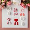 Valentijnsdag Serie Hartvormige Polymeerklei Zachte Keramiek Mallen Cartoon Hart Oorbellen Sieraden Hanger Maken Snijgereedschap