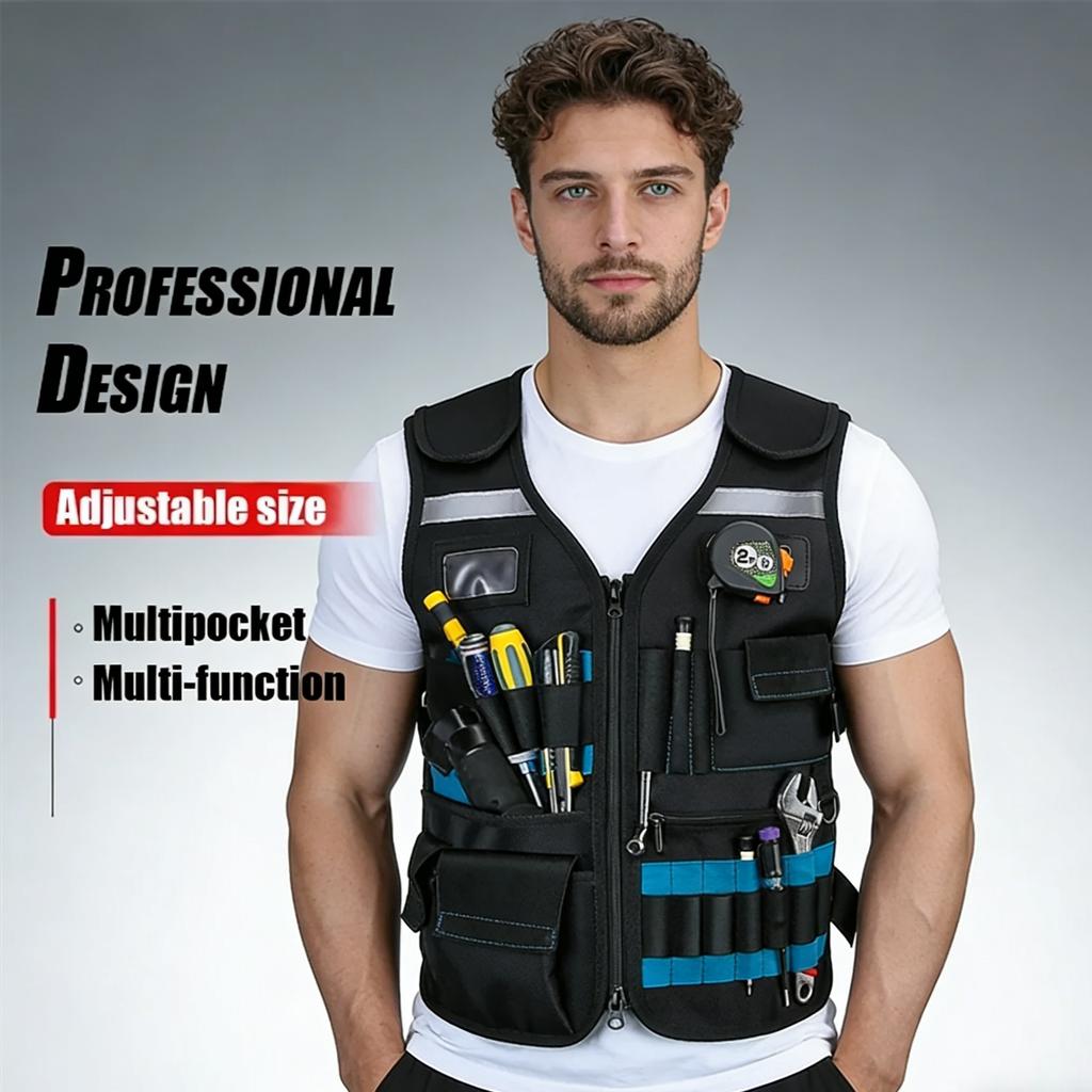 Breathable Tool Organizer Multi-pocket The Ground Tool Vest For Electrician Carpenters Tool Bag Thickened Work High Above
