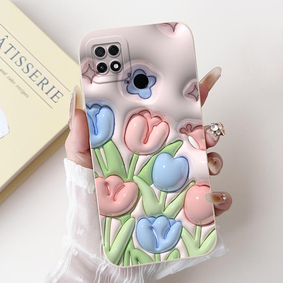 For Xiaomi Poco C40 Case 220333QPG Fashion Daisy Flower Graffiti Soft Silicone Shockproof Back Cover For Poco C40 PocoC40 Bumper