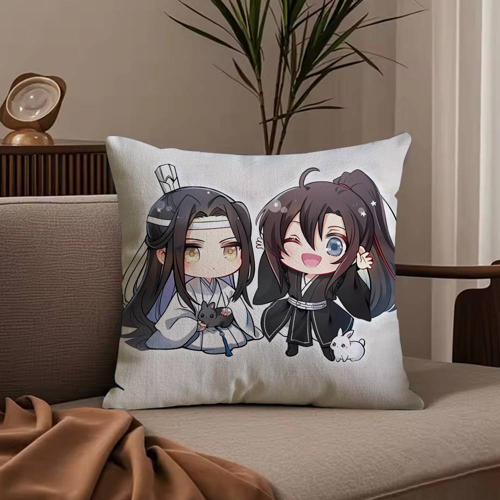 New Arrival Mo Dao Zu Shi Pillow Case Anti-dustmite Pillowcase Invisible zipper silky short plush Sofa cushion cover