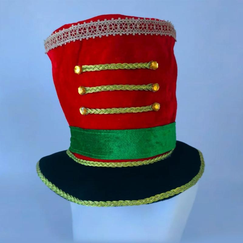 Elegantní klobouk s páskem pro sváteční průvody, unisex pro dospělé, klobouk vojáčka s nastavitelnou velikostí hlavy
