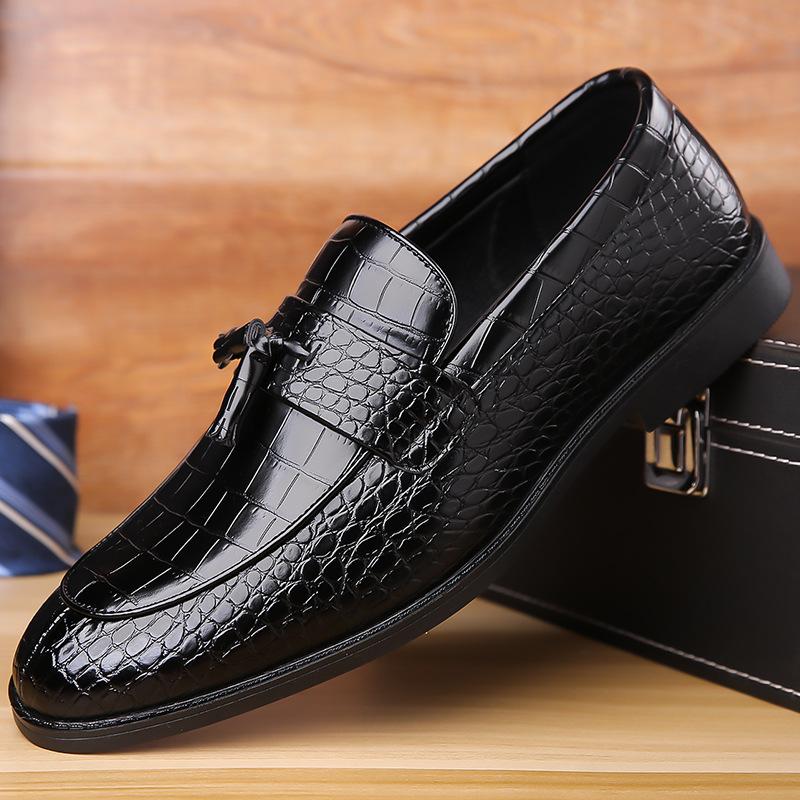 Fashion Business Casual Crocodile Print Men's Leather Shoes British Korean Big Size Luxury Shoes Male Spring Autumn Dress Shoe Man