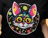 Cosmic Cat T-Shirt: Galactic Dreams, Neon Feline Design
