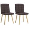 VidaXL Dining Chairs Set of 2 Dark Brown Fabric, Chair, Living Room Chair, Accent Chair, Kitchen Chair, Seat of 4101095