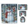 Christmas Shower Curtain Floor Mat Combination Four-Piece Set Bathroom Toilet Carpet Shower Room Mat Foot Mat