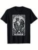 Die Liebenden Vintage Skelett Paar Schädel Gotische Tarotkarte T-Shirt, Herren und Da