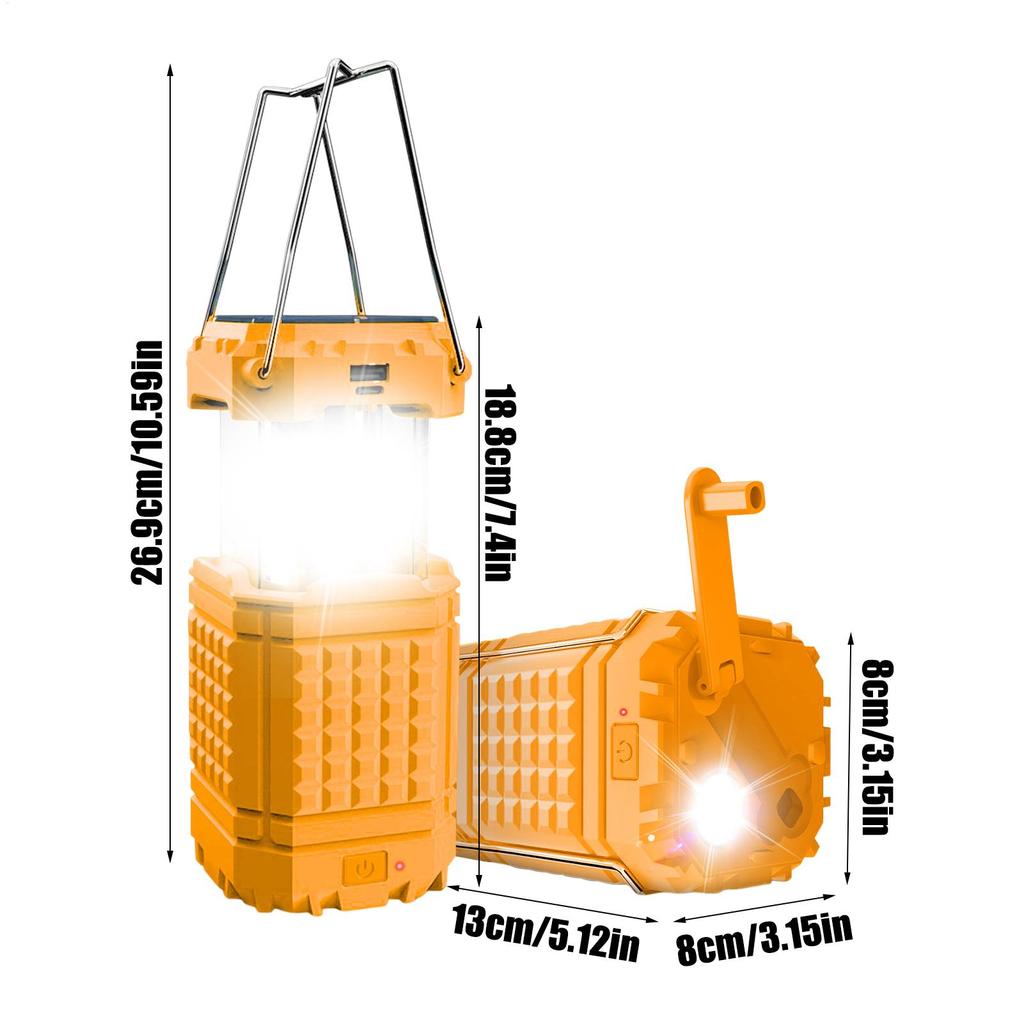 Solar Powered Camping Lights Waterproof 3000Mah Rechargeable Weatherproof Outdoor Portable Lantern Emergency Light For Survival