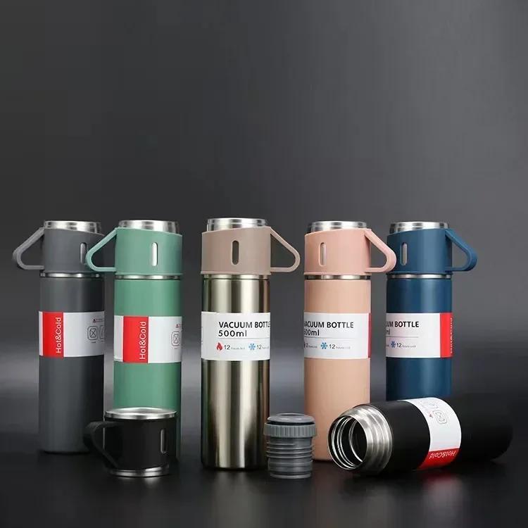 500ML 304 Stainless Steel Vacuum Insulated Bottle Gift Set Coffee Mug Business Style Insulated Water Bottle for Tea Coffee Drink