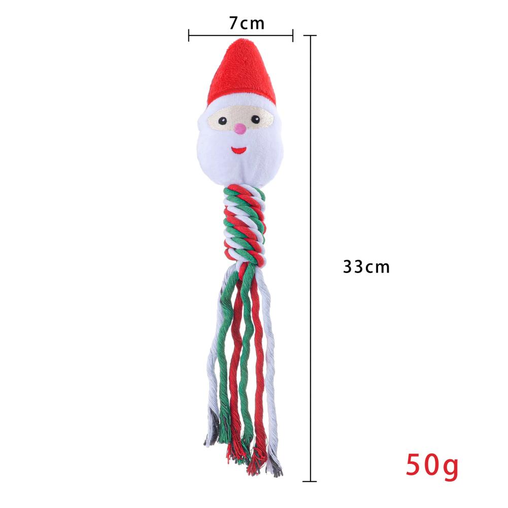 Christmas Pet Cotton Rope Toys Dog Interactive Toy Bite Resistant Dog Toy Christmas Gift Pets Toys